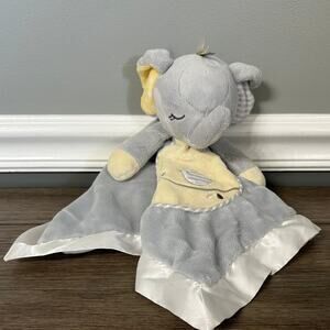 Douglas Baby Gray Elephant ‎ Plush Lovey Satin Trim Security Blanket With  Bird